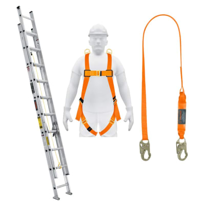 Combo Escalera Telescópica 20 Pasos y arnés de Seguridad de Línea de vida Truper2