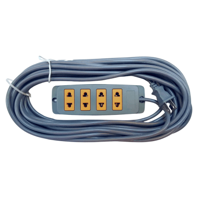 Extensión eléctrica 15 m 4 Tomas Gris 18 AWG Home Light3