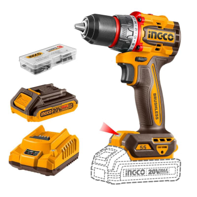 Taladro atornillador 55nm incluye bateria y cargador Ingco6