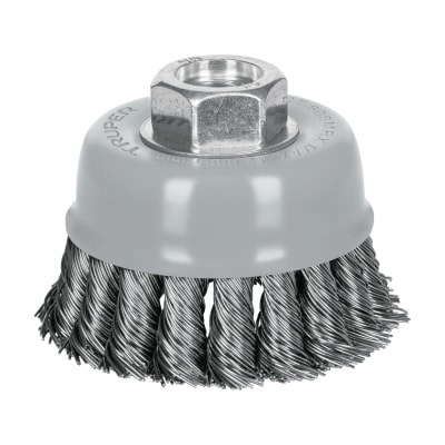 Escobilla tipo copa 3'' alambre trenzado grueso multi-rosca Truper1