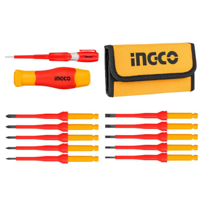 Juego 12 destornilladores aislados 1000v industrial Ingco8