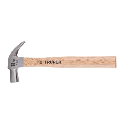 Martillo cabeza cónica 18 mm uña curva mango madera truper3