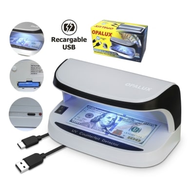 Detector de billetes falsos recargable Opalux1
