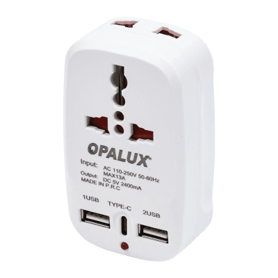 Adaptador multiple 2 entradas Tipo A + 1 Tipo C Opalux1