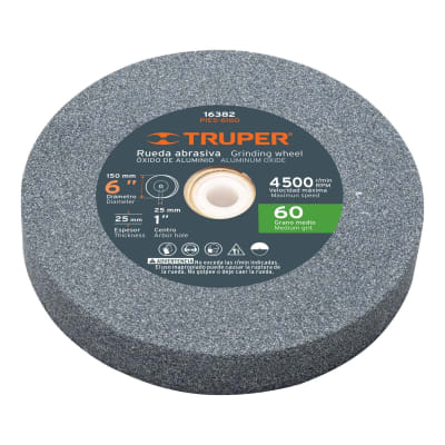 Piedra para amoladora de banco 6 x 1'' óxido de aluminio grano 60 Truper1