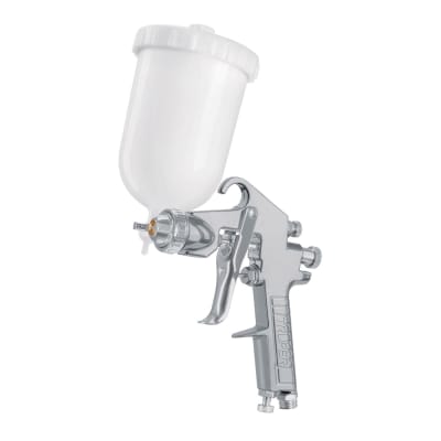 Pistola para pintar de gravedad LVMP Vaso plástico Boquilla de 1.7 mm Truper1
