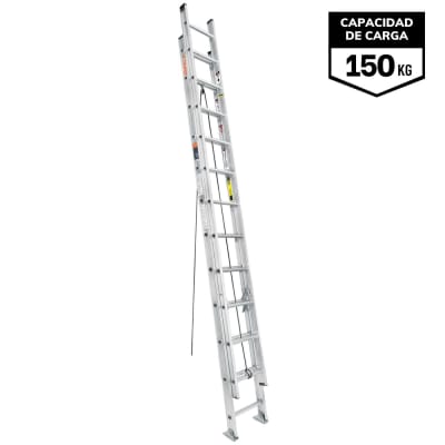 Escalera Telescópica 24 peldaños Soporta 150 Kg Truper1