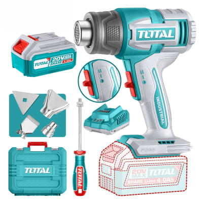 Pistola de Calor + bateria 4ah y cargador industrial total4