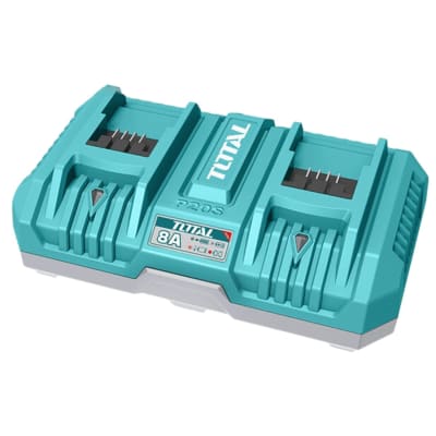Cargador rápido 8ah doble para bateria 20v Total TFCLI20824