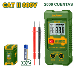 Multimetro digital 2000 conteos cat II 600V lcd ac/dc smart Jadever