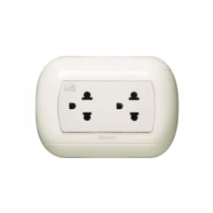 Toma corriente visible doble a tierra blanco Bticino comercial