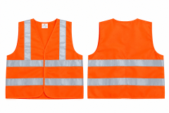 Chaleco de seguridad naranja 2 cintas reflectivas C&A