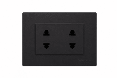Tomacorriente doble negro Cubull L2-014
