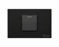 Interruptor conmutacion simple negro espejo Cubull B2-006