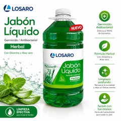 Jabón liquido antibacterial herbal galón Losaro