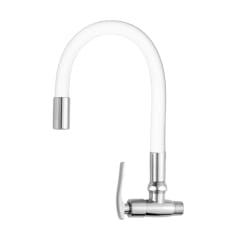 Llave de lavadero pared pico de ganso blanco C&A 126255