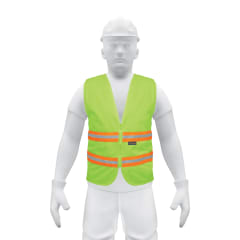 Chaleco de seguridad verde alta visibilidad con cierre Truper