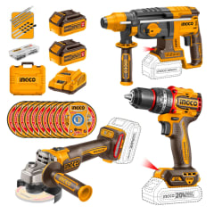 Combo taladro percutor 66nm + rotomartillo + amoladora industrial Ingco