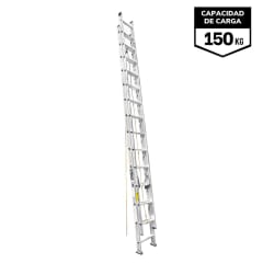 Escalera Telescópica 28 peldaños Soporta 150 Kg Truper