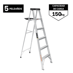 Escalera Tipo Tijera 5 Peldaños Soporta 150 Kg Truper