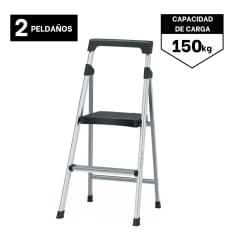 Escalera Tubular 2 Peldaños Aluminio Truper