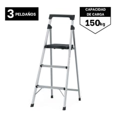 Escalera Tubular 3 Peldaños Aluminio Truper