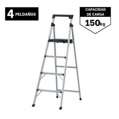 Escalera Tubular 4 Peldaños Aluminio Truper