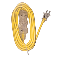 Extensión eléctrica 3 mt 3 Tomas Amarilla 16 AWG Home Light