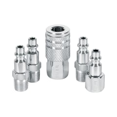 Juego de 4 conectores y 1 acople para compresora, Pretul