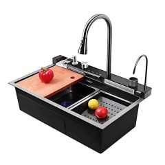 Lavadero de Cocina Multifuncional Smart Bali Inox Negro Fratelli