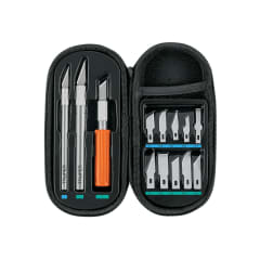 Juego de exactos profesional con 13 cuchillas con estuche Truper