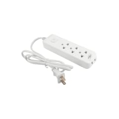 Extensión autoextinguible 3 tomas + 1 lateral 3mt blanco 18 AWG HOME LIGHT