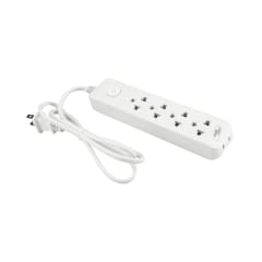 Extension autoextinguible 4 tomas + 1 lateral 3 mt blanco 18AWG HOME LIGH