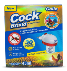 Repelente liquido + maquina 45ml mata zancudo Cock brand
