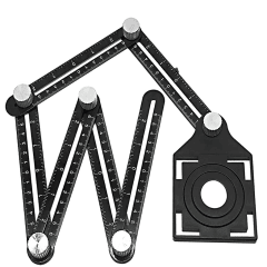 Regla ajustable 12cm X 6 lados aluminio agujero: 25/40/45mm Jadever