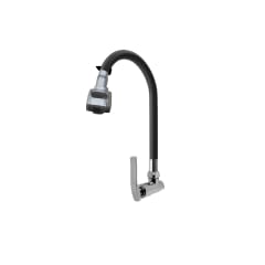 Llave caño de lavadero flexible para pared doble chorro Negro C&A