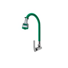 Llave caño de lavadero flexible para pared doble chorro C&A Verde