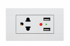 Tomacorriente + 2 usb blanco x 3 unidades Cubull A3-0323