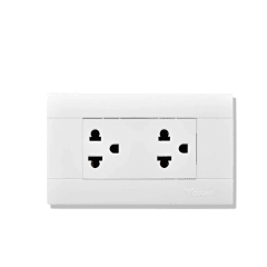 Toma corriente doble A blanco a tierra CUBULL