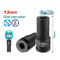 Dado de impacto tubular hexagonal 13mm encastre 1/2