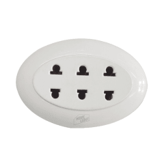 Tomacorriente triple visible blanco deluxe Home Light