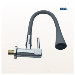 Llave caño corrugado para cocina gris Ryga