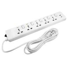 Supresor de picos 5 tomas ind c/usb y usb-c blanco 5m 16awg Home Light