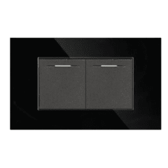 Interruptor doble negro espejo Cubull B2-007