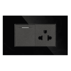 Interruptor mixto negro espejo Cubull B2-027