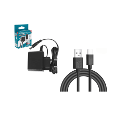 Cargador 5v Usb Tipo A Corriente +cable Tipo C Celular Móvil Color Negro