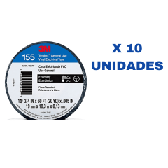 CINTA AISLANTE TEMFLEX 155 C/NEGRO 3/4 X 18M 3M