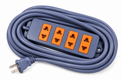 Extensión eléctrica 3 mt 4 tomas gris 18 AWG Home Light