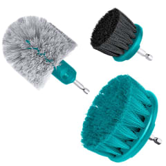 Set de cepillos multiusos 1/4'' hex p/taladro 3pcs industrial Total