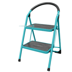 Escalera tubular de acero 2 pasos soporta 150kg Total